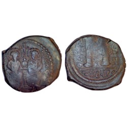 Follis Justin II et Sophie (572-573), SB 379 atelier Antioche 2eme officine