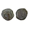 Syrie, SÉLEUCIDE Cleopatra Thea et Antiochos VIII ae15 chalque Cuivre (-125 à -121) Gouvernail
