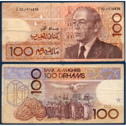 Maroc P.65a, TTB, Billet de 100 Dirhams 1987 Rose du désert