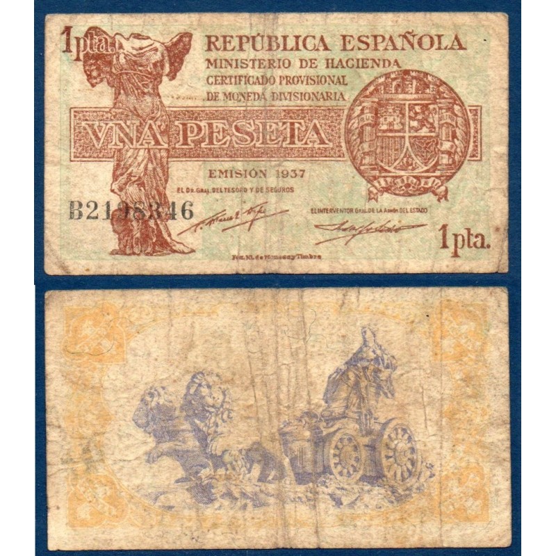Espagne Pick N°94, Billet de banque de 1 peseta 1937