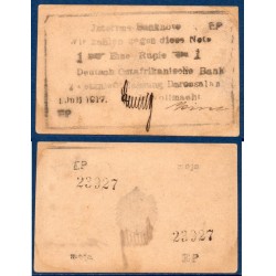 Afrique est Allemande Pick N°22b, Billet de banque de 1 Rupee 1917