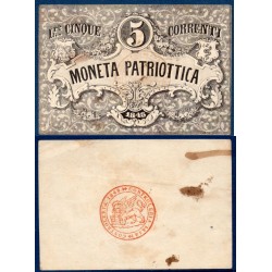 Etats Italiens Venise Pick N°S188, Billet de banque de 5 Lire 1848