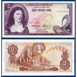 Colombie Pick N°413b, neuf Billet de banque de 2 Pesos oro 1976-1977