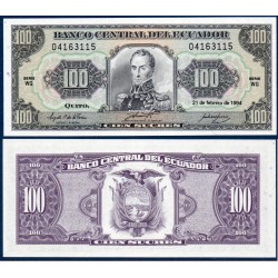 Equateur Pick N°123Ab, Billet de banque de 100 Sucres 1992-1993
