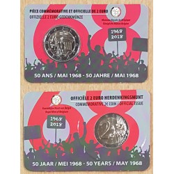 2 euros commémorative Belgique 2018 Revolte de mai 1968 piece de monnaie €