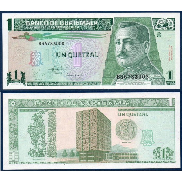 Guatemala Pick N°87a, Billet de banque de 1 Quetzal 1993