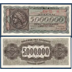 Grece Pick N°128b, TTB Billet de banque de 5000000 Drachmai 1944