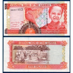 Gambie Pick N°20a, Billet de banque de 5 Dalasis 2001