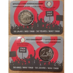 2 euros commémorative Belgique 2018 Revolte de mai 1968  version Flamande piece de monnaie €