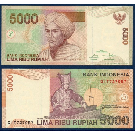 Indonésie Pick N°142n, Billet de banque de 5000 Rupiah 2014