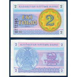 Kazakhstan P.2c, neuf Billet de 2 Tyin 1993 bleu flocon