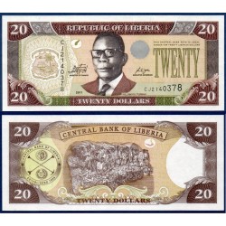 Liberia Pick N°28g, Billet de banque de 20 Dollars 2011