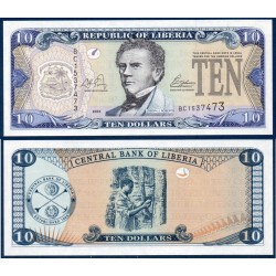 Liberia Pick N°27a, Billet de banque de 10 Dollars 2003