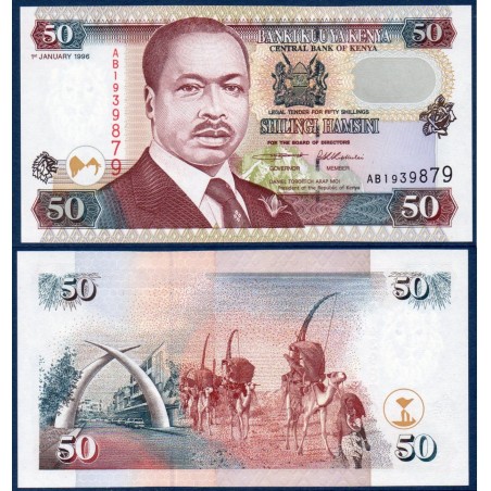 Kenya Pick N°36a1, Billet de banque de 50 Shillings 1996