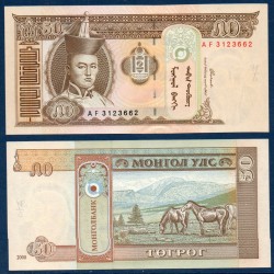 Mongolie Pick N°64a, Billet de Banque de 50 Tugrik 2000