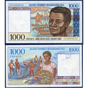 Madagascar Pick N°76a, Billet de banque de 1000 Francs : 200 ariary 1994