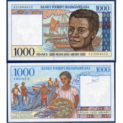 Madagascar Pick N°76a, Billet de banque de 1000 Francs : 200 ariary 1994