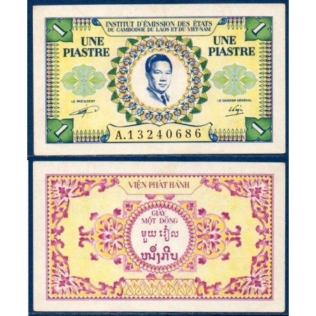 Indochine Pick N°104, Billet de banque de 1 piastre 1953