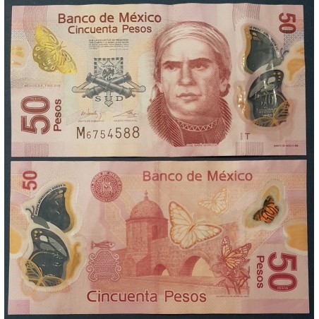 Mexique Pick N°123Ag, TTB Billet de Banque de 50 pesos 7.12.2015