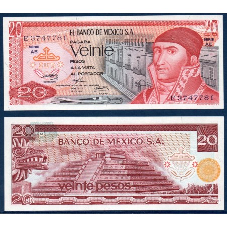 Mexique Pick N°64b, Billet de Banque de 20 pesos 1973