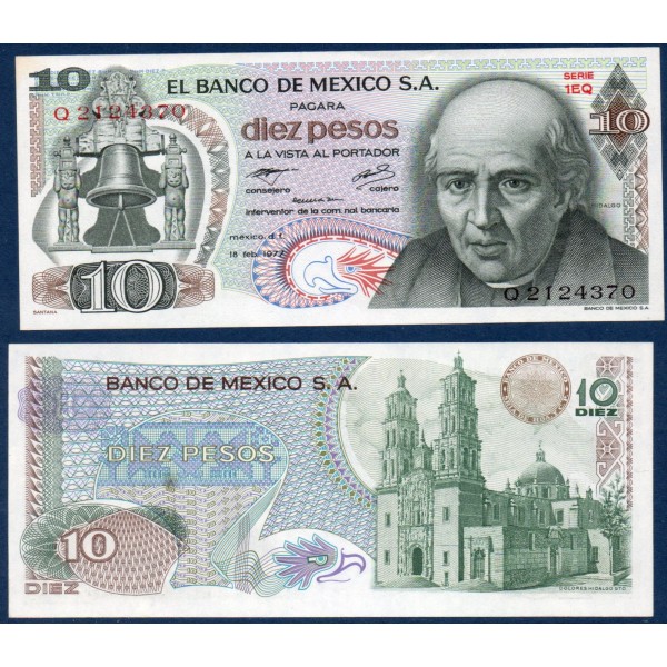 Mexique Pick N°63i, Billet de Banque de 10 pesos 1977
