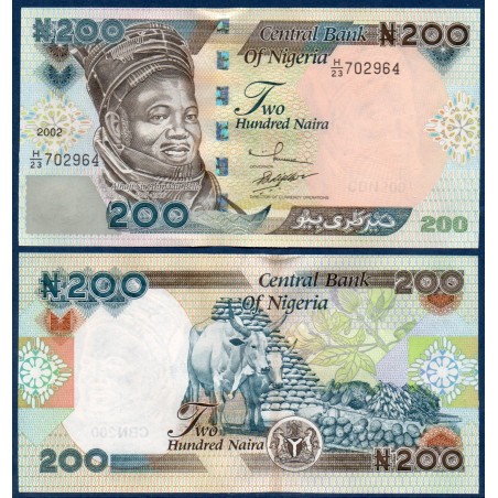 Nigeria P.29a, Neuf, Billet de 200 Naira 2000-2002 Ahmadu Bello