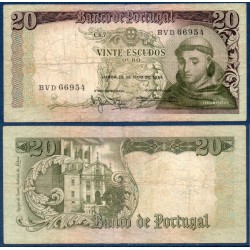 Portugal Pick N°167b, Billet de banque de 20 Escudos 1964