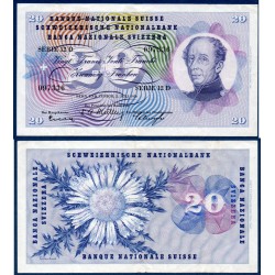 Suisse Pick N°46d, Billet de banque de 20 Francs 5.7.1656