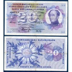 Suisse Pick N°46t, Billet de banque de 20 Francs 21 janvier 1972