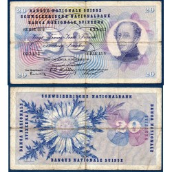 Suisse Pick N°46f, Billet de banque de 20 Francs 18 décembre 1958