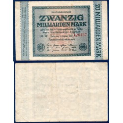Allemagne Pick N°118c, TTB Billet de banque de 20 milliard de Mark 1923