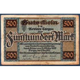 Torgau Gross Notgeld 500 mark, 1.11.1922  4740.2