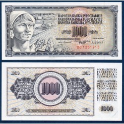 Yougoslavie Pick N°92d, Billet de banque de 1000 Dinara 1981