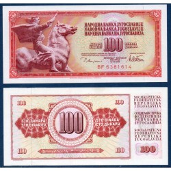 Yougoslavie Pick N°90a, Billet de banque de 100 Dinara 1978