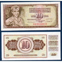 Yougoslavie Pick N°87b, Billet de banque de 10 Dinara 1981