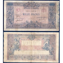 1000 Francs Bleu et Rose  TB 17.7.1918  Billet de la banque de France
