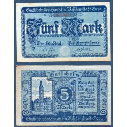Gera Gross Notgeld 5 mark, 1922