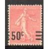 Timbre Yvert No 224c variété valeur sur valeur, neuf Avec charnière * semeuse lignée