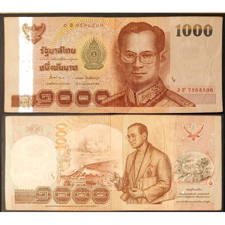 Thaïlande Pick N°115, TB Billet de banque de banque de 1000 Baht 2005