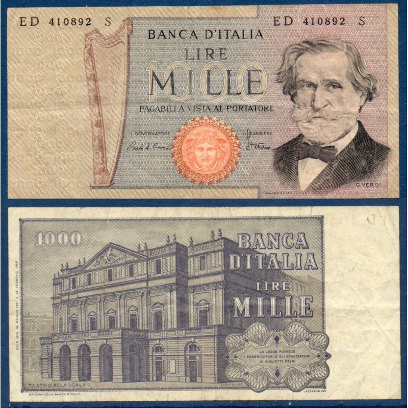 Italie Pick N°101h, Billet de banque de 1000 Lire 1981
