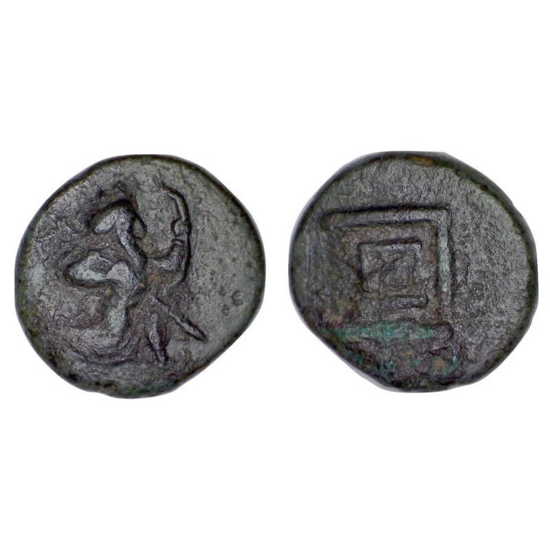 Carie, Roi Satraps Memnon ae11 cuivre (-350 à -324) perso carré