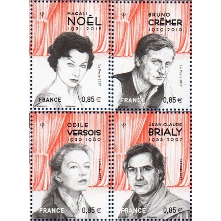 Timbre France Yvert No 5174-5177 acteurs et actrice de cinéma neufs luxes **