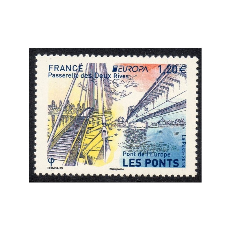 Timbre France Yvert No 5218 Europa, architecture et patrimoine, les ponts neuf luxe **