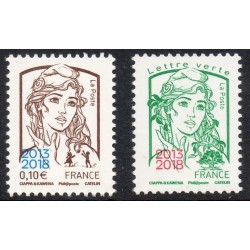 Timbre France Yvert No 5234-5235 Mariannes surchargées neufs luxes **