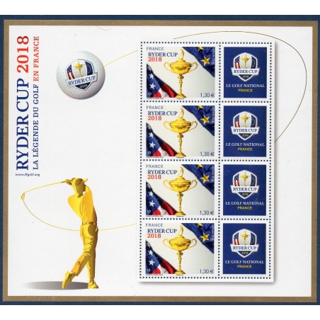 Bloc Feuillet France Yvert BF142 Ryder Cup blanc neuf luxe **