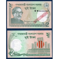 Bangladesh Pick N°52s, Billet de banque de 2 Taka 2017