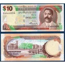 Barbade Pick N°68c, Billet de banque de 10 dollars 2012