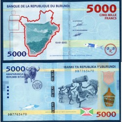 Burundi Pick N°53, Billet de banque de 5000 Francs 2015
