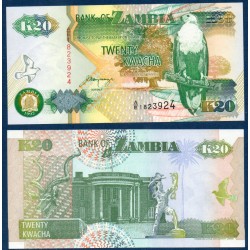 Zambie Pick N°36b, Billet de banque de 20 Kwacha 1992