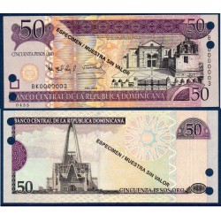 Republique Dominicaine Pick N°176s2, spécimen Billet de banque de 50 Pesos 2008
